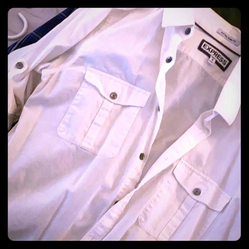 Express men’s M extra slim fit button down shirt